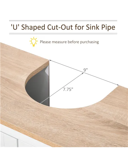 kleankin Under Sink Cabinet, Bathroom Sink Cabinet with 2 Doors, Pedestal Under Sink Design, Freestanding Bathroom Cupboard with