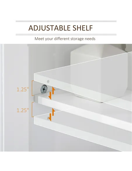 kleankin Under Sink Cabinet, Bathroom Sink Cabinet with 2 Doors, Pedestal Under Sink Design, Freestanding Bathroom Cupboard with