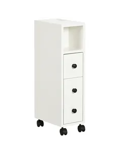 kleankin Slimline Bathroom Storage Cabinet - White