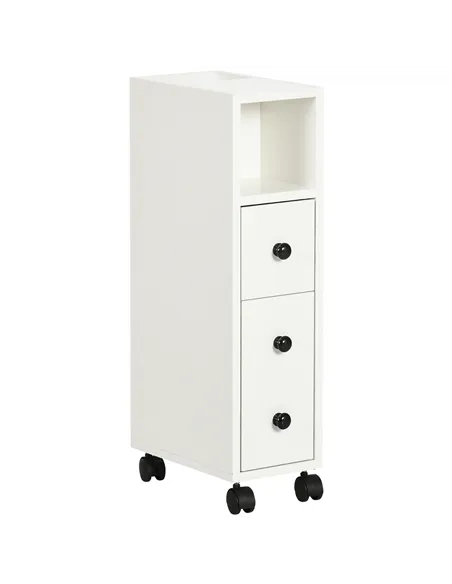 kleankin Slimline Bathroom Storage Cabinet - White