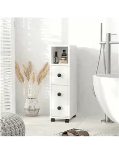 kleankin Slimline Bathroom Storage Cabinet - White 2