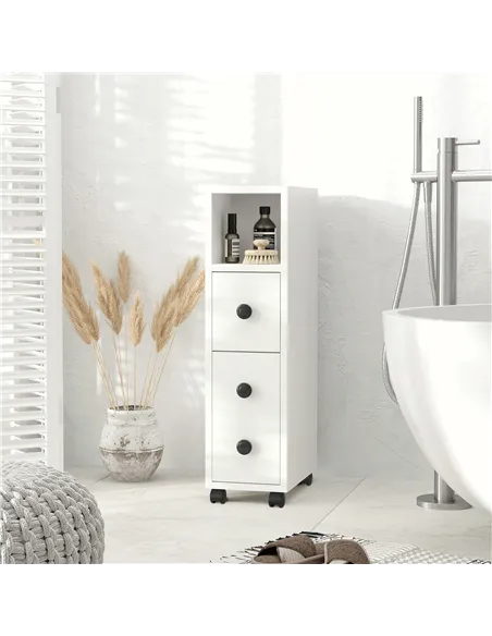 kleankin Slimline Bathroom Storage Cabinet - White