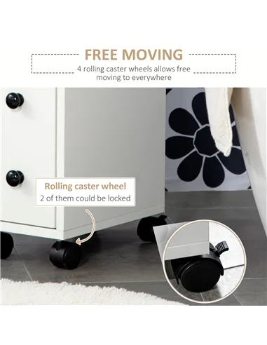 kleankin Slimline Bathroom Storage Cabinet - White