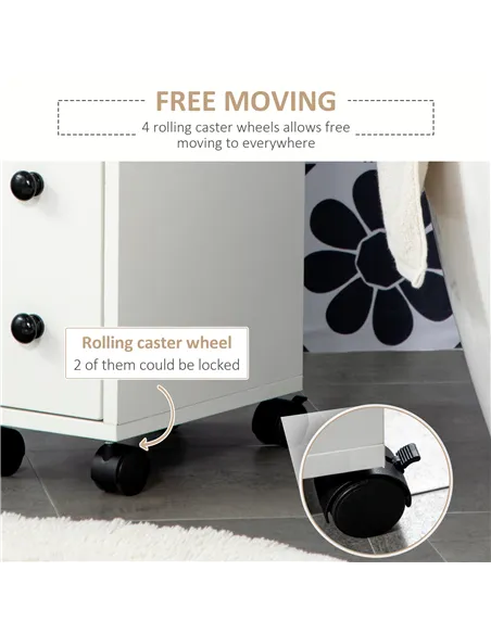 kleankin Slimline Bathroom Storage Cabinet - White