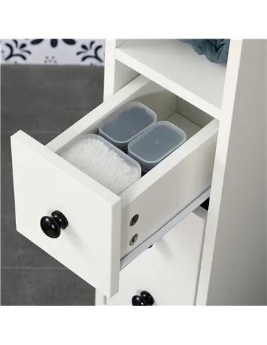 kleankin Slimline Bathroom Storage Cabinet - White