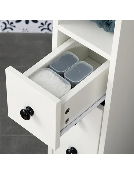 kleankin Slimline Bathroom Storage Cabinet - White