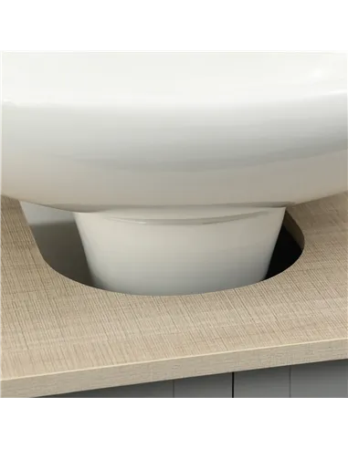 kleankin Under Sink Cabinet, Bathroom Vanity Unit, Pedestal Under Sink Design, Storage Cupboard with Adjustable Shelf, Grey