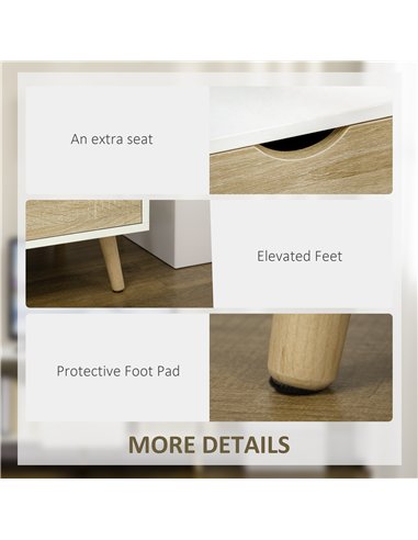 HOMCOM TV Unit Cabinet for TVs up to 50 Inches, TV Stand with Storage Cabinets and Drawer for Living Room and Bedroom, Natural