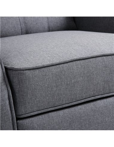 HOMCOM Recliner Armchair, Vintage Reclining Chair with Nail Head Trim, Wingback Chair with Button Tufted Back and Footrest, for 