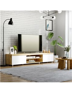HOMCOM Modern TV unit Cabinet Entertainment Centre for TVs up to 90" w/ Cabinet Shelf for Living room Bedroom 2