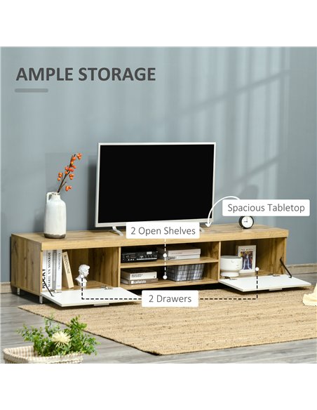 HOMCOM Modern TV unit Cabinet Entertainment Centre for TVs up to 90" w/ Cabinet Shelf for Living room Bedroom