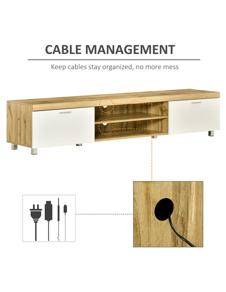HOMCOM Modern TV unit Cabinet Entertainment Centre for TVs up to 90" w/ Cabinet Shelf for Living room Bedroom