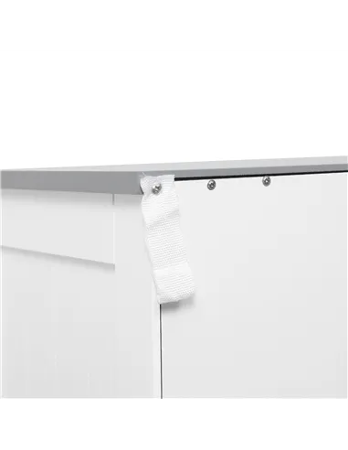 kleankin Freestanding Bathroom Cabinet, Storage Cupboard with 2 Drawers, Double Doors, Adjustable Shelf, White