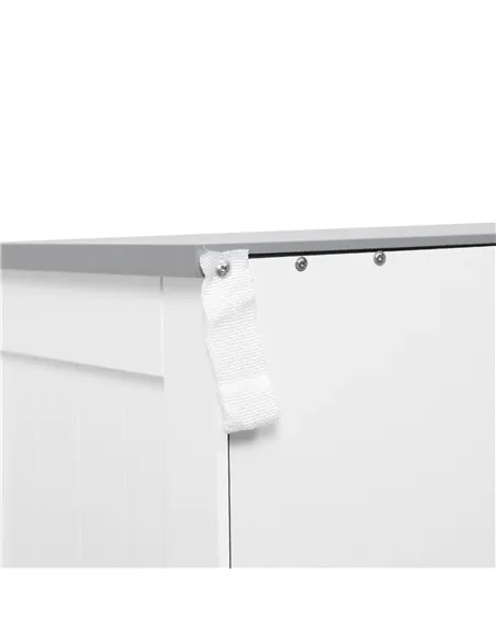 kleankin Freestanding Bathroom Cabinet, Storage Cupboard with 2 Drawers, Double Doors, Adjustable Shelf, White