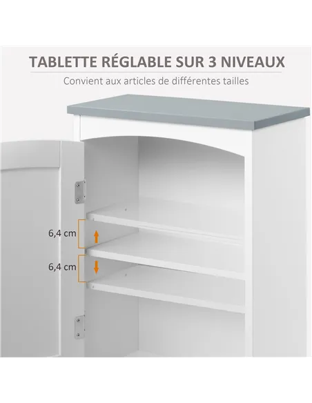 kleankin Bathroom Cabinet Wall Mounted, Modern Bathroom Wall Cabinet with Arched Door and Adjustable Shelf, Bathroom Storage Cab