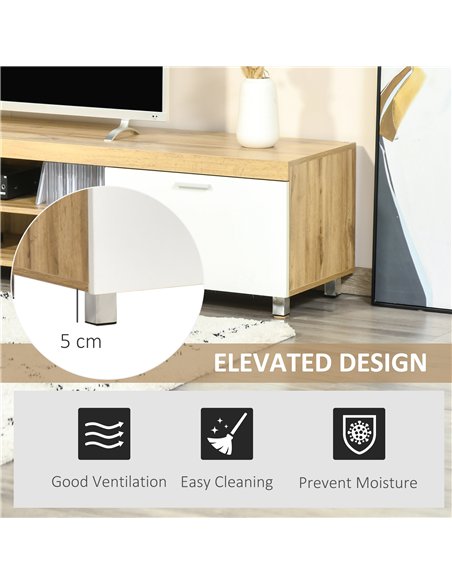 HOMCOM Modern TV unit Cabinet Entertainment Centre for TVs up to 90" w/ Cabinet Shelf for Living room Bedroom