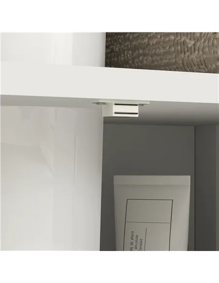 kleankin Pedestal Under Sink Cabinet with Double Doors, Modern Bathroom Vanity Storage Unit with Shelves, White
