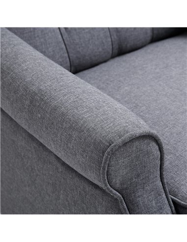 HOMCOM Recliner Armchair, Vintage Reclining Chair with Nail Head Trim, Wingback Chair with Button Tufted Back and Footrest, for 