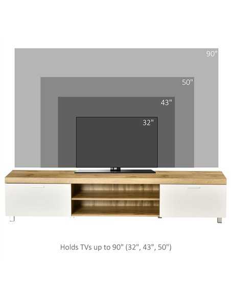 HOMCOM Modern TV unit Cabinet Entertainment Centre for TVs up to 90" w/ Cabinet Shelf for Living room Bedroom