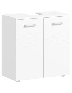 kleankin Under Sink Cabinet, Bathroom Vanity Unit, Pedestal Under Sink Design, Storage Cupboard with Adjustable Shelf, High Glos