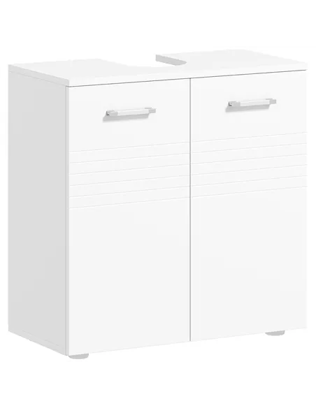 kleankin Under Sink Cabinet, Bathroom Vanity Unit, Pedestal Under Sink Design, Storage Cupboard with Adjustable Shelf, High Glos