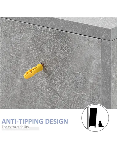 kleankin Under Sink Cabinet, Bathroom Vanity Unit, Storage Cupboard with Adjustable Shelves, White and Grey