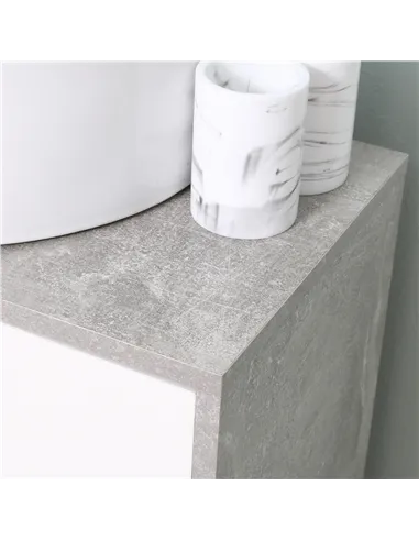 kleankin Under Sink Cabinet, Bathroom Vanity Unit, Storage Cupboard with Adjustable Shelves, White and Grey