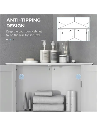 kleankin Triangle Bathroom Cabinet, Corner Bathroom Storage Unit with Adjustable Shelf and Recessed Door, Free Standing, White