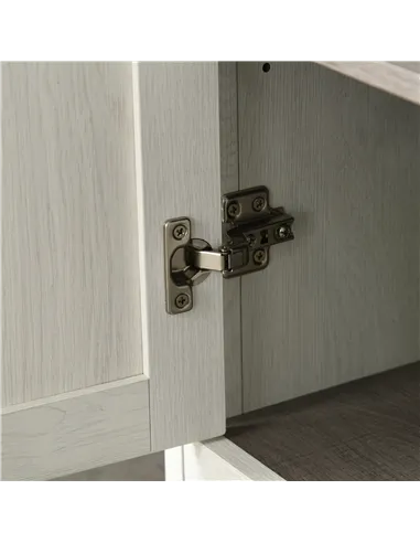 kleankin Tall Bathroom Storage Cabinet, Freestanding Tower Cabinet with 3 Open Shelves and Adjustable Shelf, Antique White