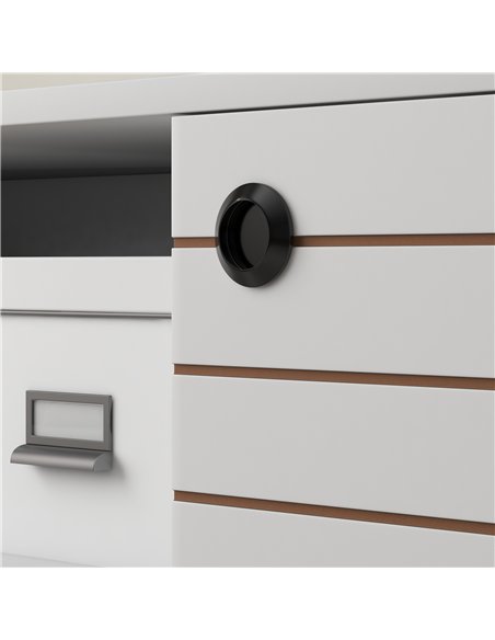 HOMCOM Duo Storage TV Unit, with Striped Door - White