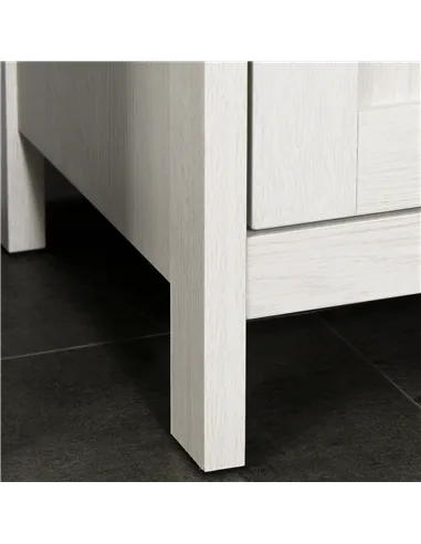 kleankin Tall Bathroom Storage Cabinet, Freestanding Tower Cabinet with 3 Open Shelves and Adjustable Shelf, Antique White