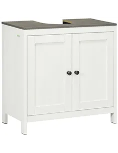 kleankin Modern Bathroom Sink Cabinet, Floor Standing Under Sink Cabinet, Freestanding Storage Cupboard with Adjustable Shelf, D