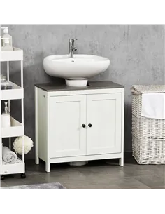 kleankin Modern Bathroom Sink Cabinet, Floor Standing Under Sink Cabinet, Freestanding Storage Cupboard with Adjustable Shelf, D 2