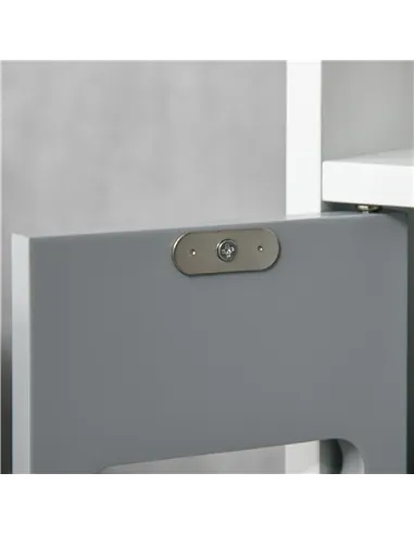 kleankin Modern Bathroom Storage Cabinet, Freestanding Tall Bathroom Cabinet with Open Shelves and 3 Cupboards with Door, for Be