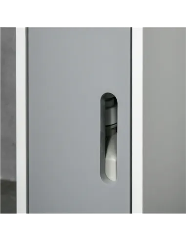 kleankin Modern Bathroom Storage Cabinet, Freestanding Tall Bathroom Cabinet with Open Shelves and 3 Cupboards with Door, for Be