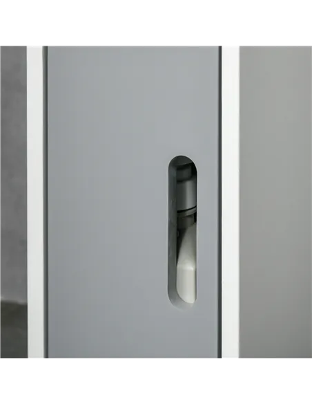 kleankin Modern Bathroom Storage Cabinet, Freestanding Tall Bathroom Cabinet with Open Shelves and 3 Cupboards with Door, for Be