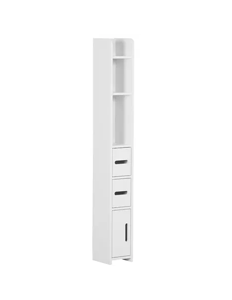 kleankin Modern Bathroom Storage Cabinet, Freestanding Tall Bathroom Cabinet with Open Shelves and 3 Cupboards with Door, for Be