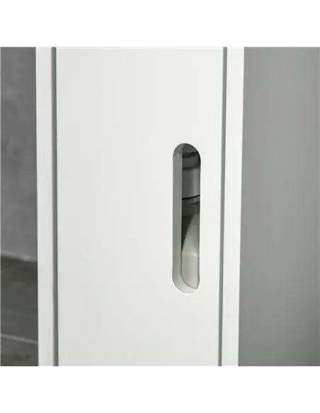 kleankin Modern Bathroom Storage Cabinet, Freestanding Tall Bathroom Cabinet with Open Shelves and 3 Cupboards with Door, for Be