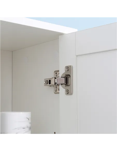 kleankin Tall Bathroom Storage Cabinet with Mirror, Narrow Bathroom Unit, Freestanding Bathroom Cupboard with Adjustable Shelves