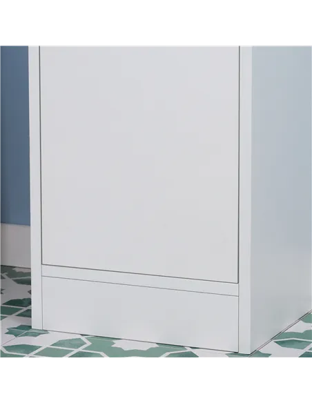 kleankin Tall Bathroom Storage Cabinet with Mirror, Narrow Bathroom Unit, Freestanding Bathroom Cupboard with Adjustable Shelves