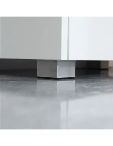 kleankin Modern Bathroom Sink Cabinet, Floor Standing Under Sink Cabinet, Freestanding Storage Cupboard with Double Doors, White