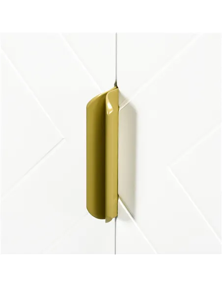 kleankin Bathroom Mirror Cabinet Under Sink Storage Cabinet Basin Cupboard with 2 Doors and Gold Steel Legs