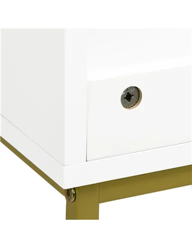 kleankin Bathroom Mirror Cabinet Under Sink Storage Cabinet Basin Cupboard with 2 Doors and Gold Steel Legs