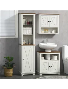 kleankin Bathroom Cabinet, Tall Storage Cabinet with Door and Adjustable Shelves, 39.5 x 30 x 160 cm, White 2
