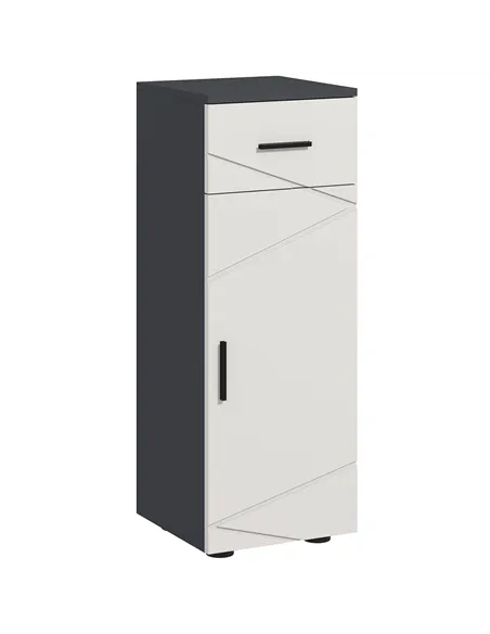 kleankin Slim Bathroom Cabinet, Narrow Bathroom Storage Cabinet with Drawer, Door Cupboard, Adjustable Shelf and Soft Close Mech