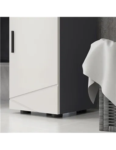 kleankin Slim Bathroom Cabinet, Narrow Bathroom Storage Cabinet with Drawer, Door Cupboard, Adjustable Shelf and Soft Close Mech