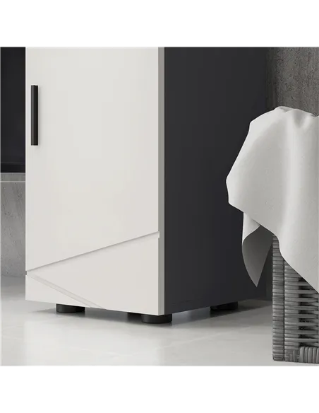kleankin Slim Bathroom Cabinet, Narrow Bathroom Storage Cabinet with Drawer, Door Cupboard, Adjustable Shelf and Soft Close Mech
