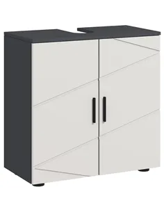 kleankin Under Sink Bathroom Cabinet, Bathroom Vanity Unit, Basin Storage Cupboard with Double Doors and Shelf, 10W x 20Dcm "U" 