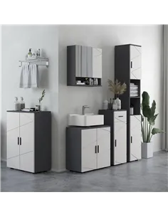 kleankin Under Sink Bathroom Cabinet, Bathroom Vanity Unit, Basin Storage Cupboard with Double Doors and Shelf, 10W x 20Dcm "U"  2