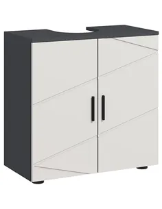 kleankin Pedestal Sink Bathroom Cabinet, Bathroom Vanity Unit with 20 x 20cm "U" Cut-Out and Adjustable Shelf, Light Grey